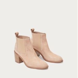Jenni Kayne Camel Round Toe Leather Ankle Booties
